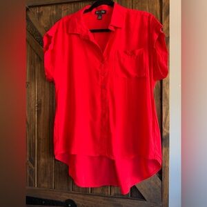 Apt. 9 Vibrant Red Women's Button-Down Shirt